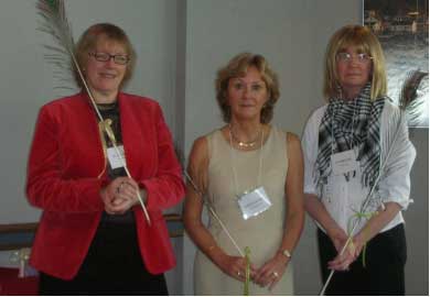 Susan, with Jo Beverley and Lee McKenzie, receiving achievement awards at Vancouver Island RWA Valentine’s Luncheon.