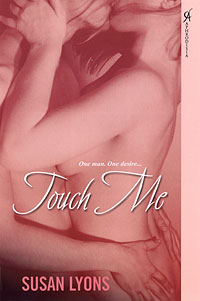 Cover of the new book Touch Me by Susan Lyons; a man and women, naked, embracing